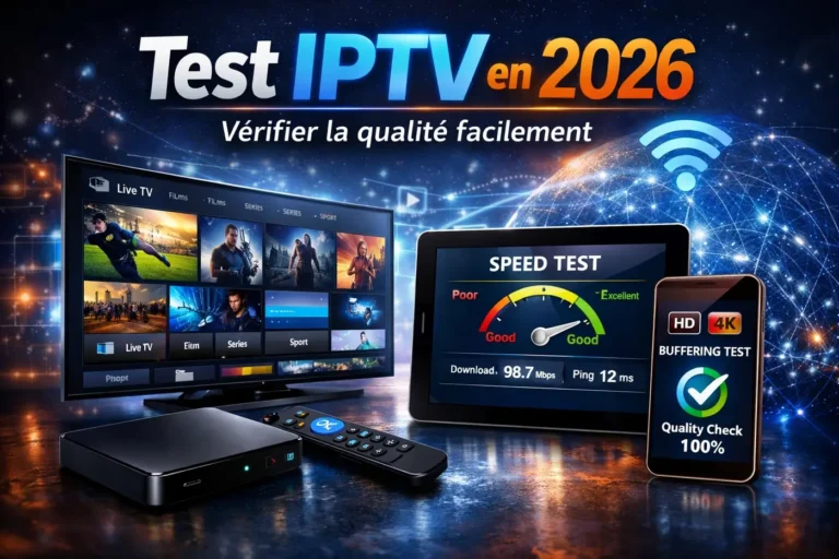 Test IPTV en 2026 pour vérifier facilement la qualité du streaming avec vitesse internet et stabilité de connexion