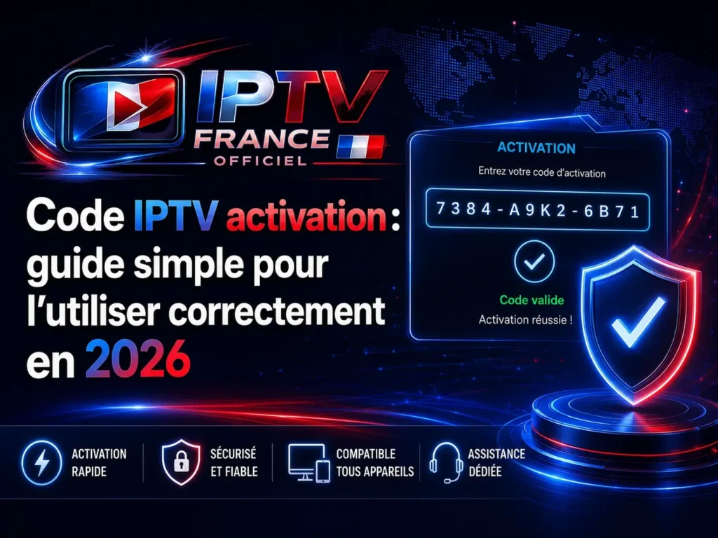 Code IPTV activation : guide simple pour l’utiliser correctement en 2026 avec IPTV France Officiel