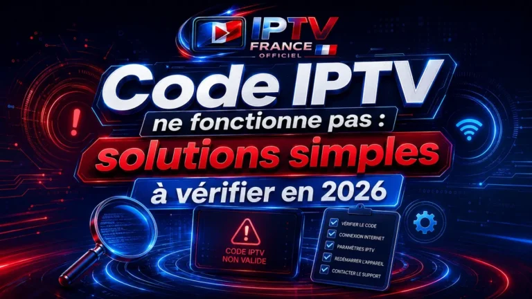 Code IPTV ne fonctionne pas : solutions simples à vérifier en 2026