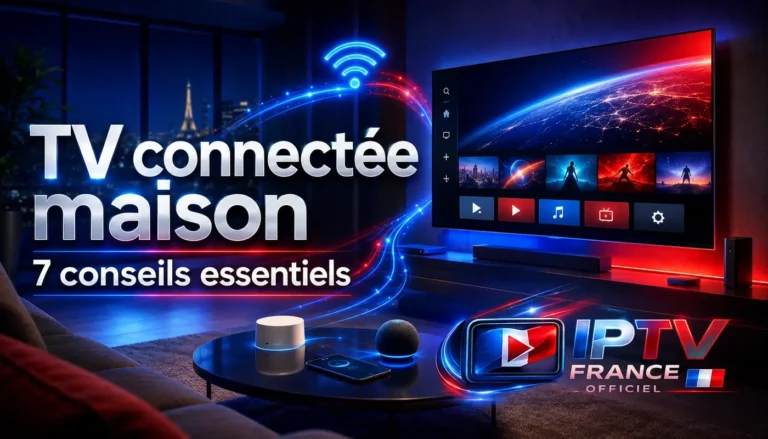 TV connectée maison moderne avec Wi-Fi et équipements intelligents
