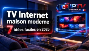 TV Internet maison moderne avec salon connecté et Smart TV en 2026