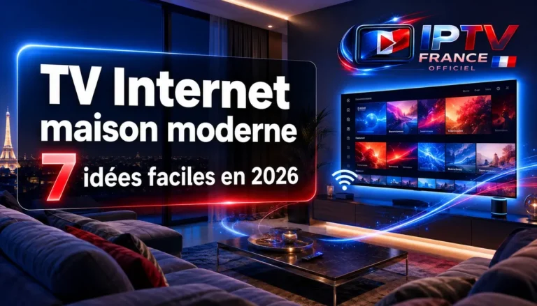 TV Internet maison moderne avec salon connecté et Smart TV en 2026