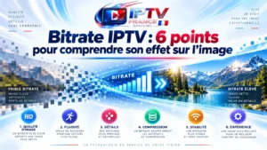 Bitrate IPTV : comparaison entre un faible et un débit élevé pour comprendre les effets sur la netteté, les détails et la qualité de l’image.