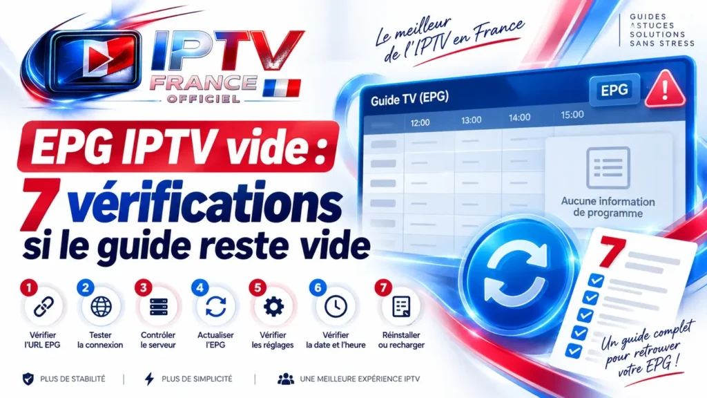 EPG IPTV vide : 7 vérifications si le guide reste vide