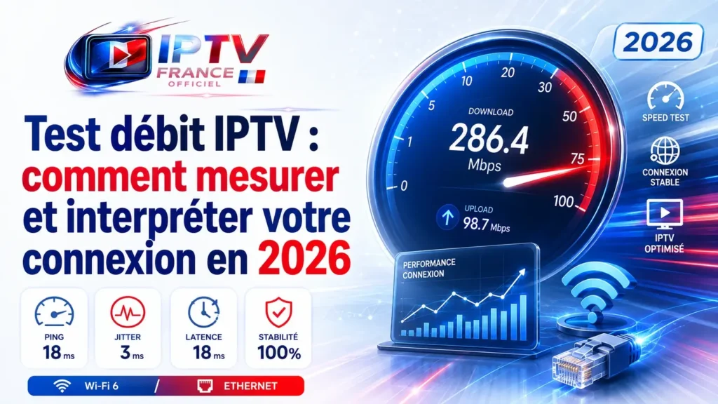 Test débit IPTV pour mesurer et interpréter votre connexion en 2026